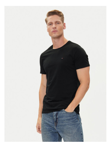 Tommy Jeans Тишърт DM0DM04411 Черен Slim Fit