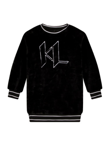 Karl Lagerfeld Kids Ежедневна рокля Z12229 S Черен Regular Fit