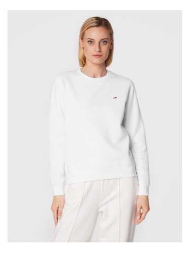 Tommy Jeans Суитшърт Fleece DW0DW09227 Бял Regular Fit