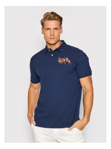 Polo Ralph Lauren Тениска с яка и копчета Ssl 710814437003 Тъмносин Slim Fit