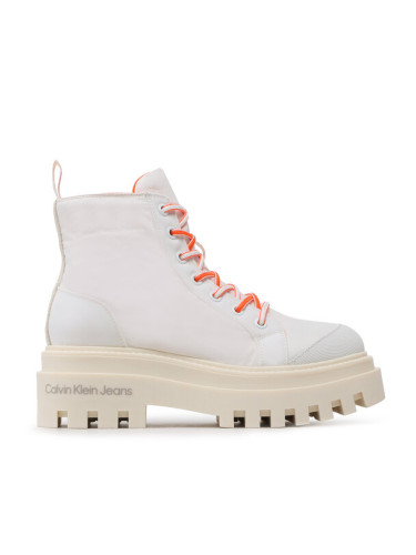 Calvin Klein Jeans Боти Toothy Combat Boot Softny YW0YW00948 Бял