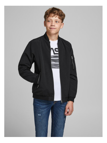 Jack&Jones Junior Яке бомбър Rush 12182385 Черен Regular Fit