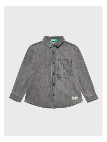 United Colors Of Benetton дънкова риза 5AD6CQ00K Сив Regular Fit