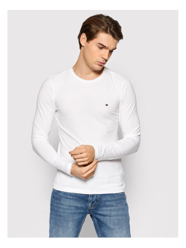 Tommy Hilfiger Тениска с дълъг ръкав MW0MW10804 Бял Slim Fit