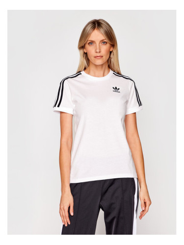 adidas Тишърт adicolor Classics 3-Stripes GN2913 Бял Regular Fit