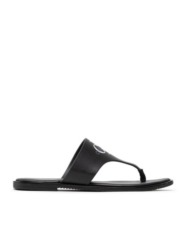 Calvin Klein Jeans Джапанки Flat Sandal Toe Slide Lth YW0YW00538 Черен