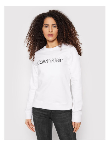 Calvin Klein Суитшърт Core Logo K20K202157 Бял Regular Fit