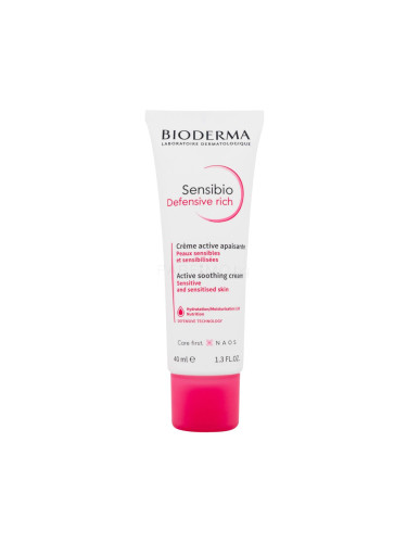 BIODERMA Sensibio Defensive Rich Active Soothing Cream Дневен крем за лице за жени 40 ml