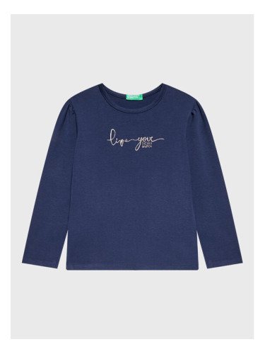 United Colors Of Benetton Блуза 3P4ZG104R Тъмносин Regular Fit