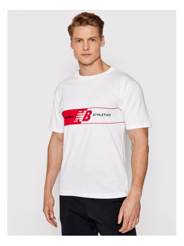 New Balance Тишърт MT01510 Бял Relaxed Fit