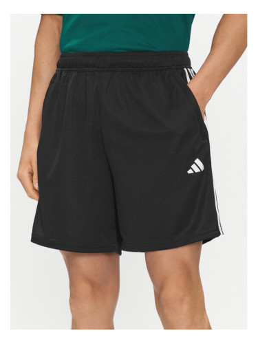 adidas Спортни шорти Train Essentials Piqué 3-Stripes Training Shorts IB8111 Черен Regular Fit