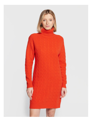 Polo Ralph Lauren Плетена рокля 211872873002 Оранжев Regular Fit