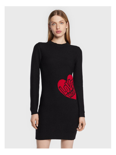 LOVE MOSCHINO Плетена рокля WSE0810X A125 Черен Regular Fit