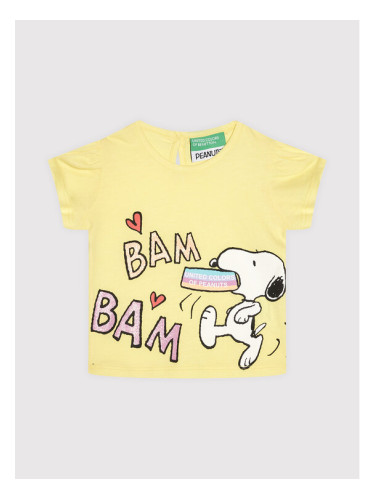 United Colors Of Benetton Тишърт PEANUTS 3096C1564 Жълт Regular Fit