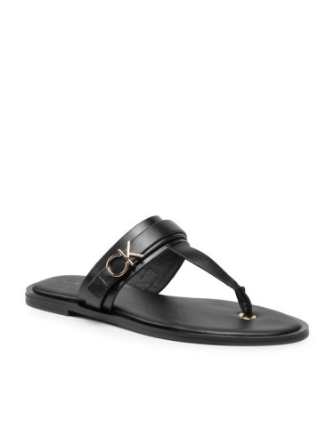 Calvin Klein Джапанки Almond Flat Tp Slide W/Hdw HW0HW00829 Черен