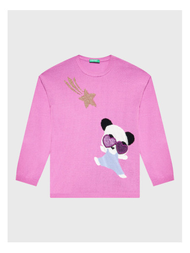 United Colors Of Benetton Пуловер 1170H100G Розов Regular Fit