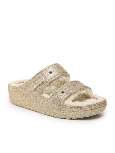 Crocs Чехли Classic Cozzzy Glitter Sandal 208124 Златист