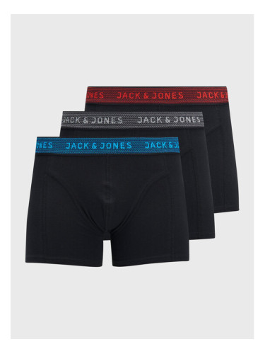 Jack&Jones Комплект 3 чифта боксерки Waistband 12127816 Черен