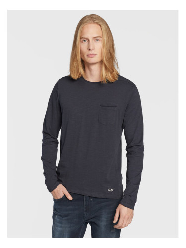 Blend Тениска с дълъг ръкав Nicolai 20703060 Тъмносин Regular Fit