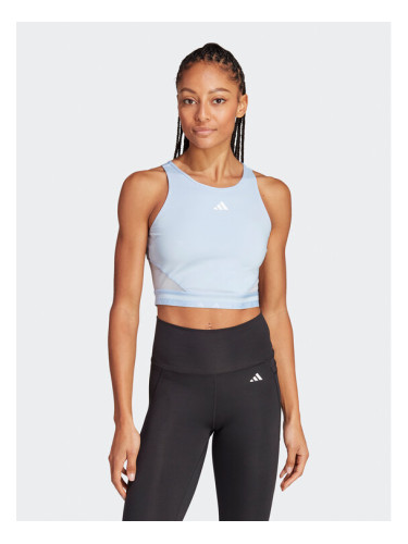 adidas топ AEROREADY Hyperglam Crop Tank Top IB2312 Светлосиньо