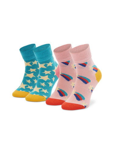 Happy Socks Комплект 2 чифта дълги чорапи детски KSST19-6000 Цветен