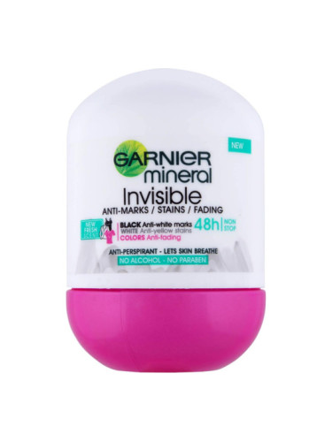 GARNIER MINERAL INVISIBLE BLACK+ WHITE+ COLORS Рол-он 50 мл