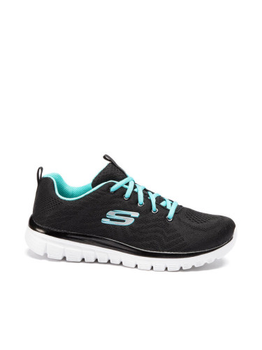 Skechers Сникърси Get Connected 12615/BKTQ Черен