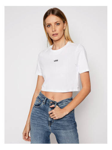 Vans Тишърт Flying V Crop Cre VN0A54QU Бял Cropped Fit