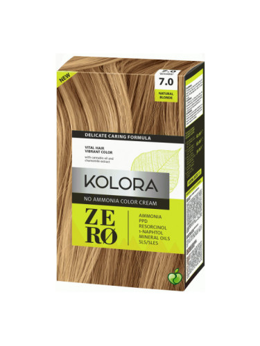 KOLORA ZERO Безамонячна боя за коса 7.0 Натурално рус