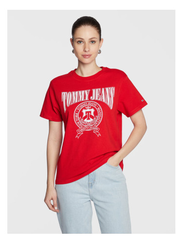 Tommy Jeans Тишърт Varsity DW0DW14919 Червен Loose Fit