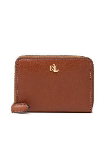 Lauren Ralph Lauren Малък дамски портфейл Sm Zip Wllet 432876729004 Кафяв