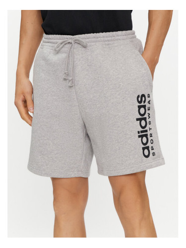 adidas Спортни шорти All SZN Fleece Graphic Shorts IC9796 Сив Regular Fit