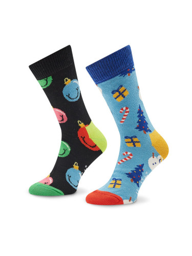 Happy Socks Комплект 2 чифта дълги чорапи детски XKHLD02-0200 Цветен