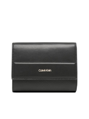 Calvin Klein Голям дамски портфейл Daily Dressed Trifold Wallet Md K60K610484 Черен