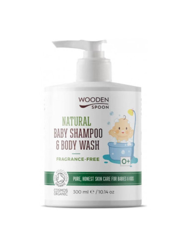 WOODEN SPOON NATURAL BABY Шампоан за коса и тяло 300 мл