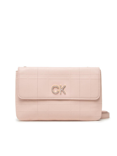 Calvin Klein Дамска чанта Re-Lock Dbl Xbody W/Flap Quilt K60K609686 Розов