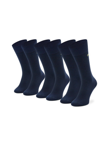 Lacoste Комплект 3 чифта дълги чорапи мъжки RA4261 Тъмносин
