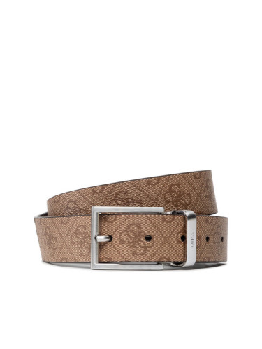 Guess Мъжки колан Vezzola Adj & Rev Belt BM7541 LEA35 Кафяв