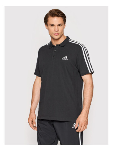 adidas Тениска с яка и копчета Aeroready Essentials Pique GK9097 Черен Regular Fit