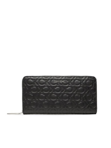Calvin Klein Голям дамски портфейл Ck Must Z/A Wallet Lg Embossed K60K610253 Черен