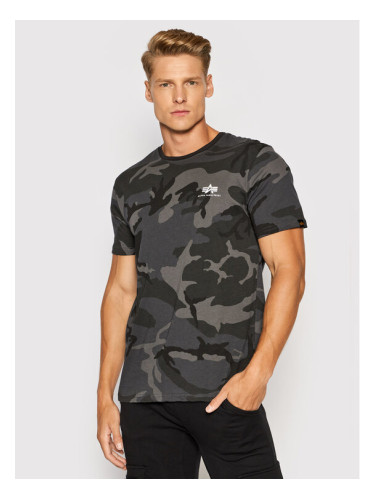 Alpha Industries Тишърт Backprint T Camo 128507C Черен Regular Fit