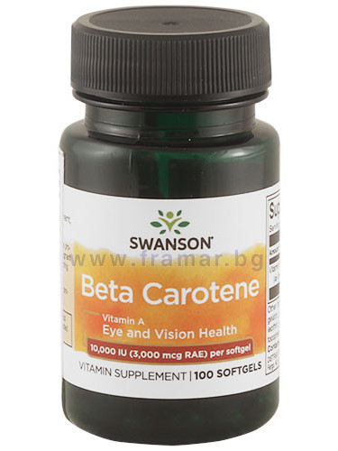 СУОНСЪН БЕТА КАРОТИН (ВИТАМИН A) 10 000 IU капсули * 100