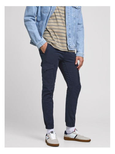 Jack&Jones Текстилни панталони Paul 12169582 Тъмносин Tapered Fit