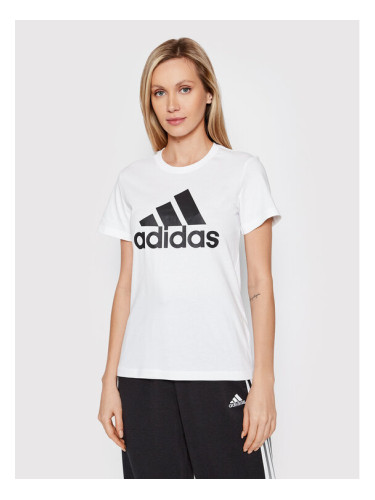 adidas Тишърт Essentials Logo GL0649 Бял Regular Fit