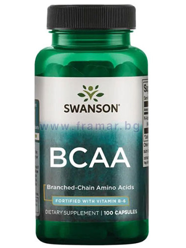 СУОНСЪН BCAA АМИНОКИСЕЛИНИ С РАЗКЛОНЕНА ВЕРИГА капсули * 100