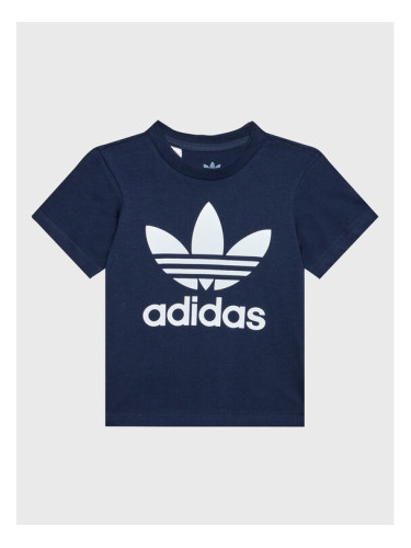 adidas Тишърт Trefoil Tee HK7503 Тъмносин Regular Fit