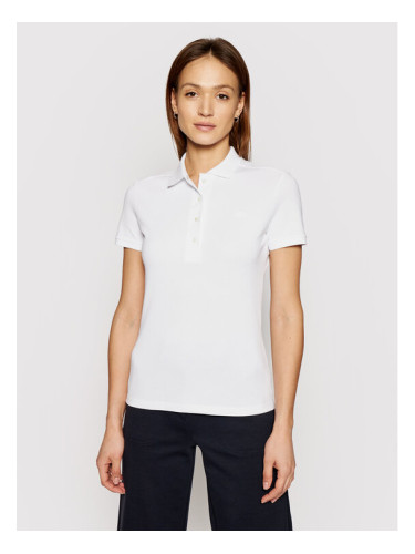 Lacoste Тениска с яка и копчета PF5462 Бял Slim Fit