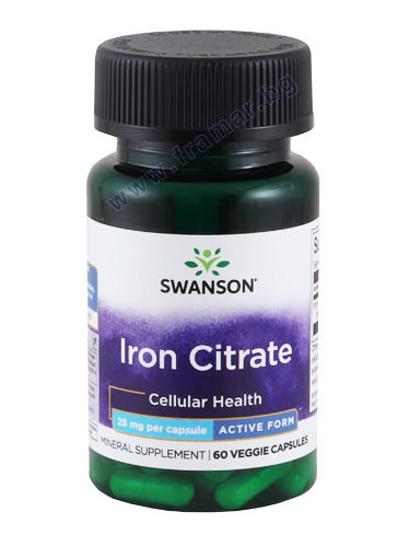 СУОНСЪН ЖЕЛЕЗЕН ЦИТРАТ капсули 25 мг * 60