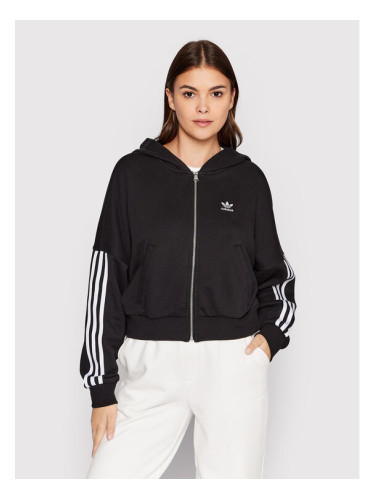 adidas Суитшърт adicolor HM2130 Черен Loose Fit