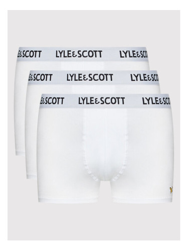 Lyle & Scott Комплект 3 чифта боксерки Barclay LSUWTC001 Бял